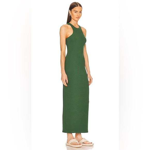 HELSA-Jersey Double Halter Long Dress in Forest - Picture 2 of 5